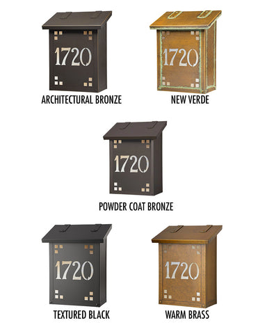 American Craftsman Brass Custom Numbered Vertical Mailbox