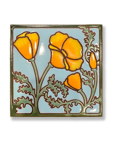 California Poppies Ceramic Tile