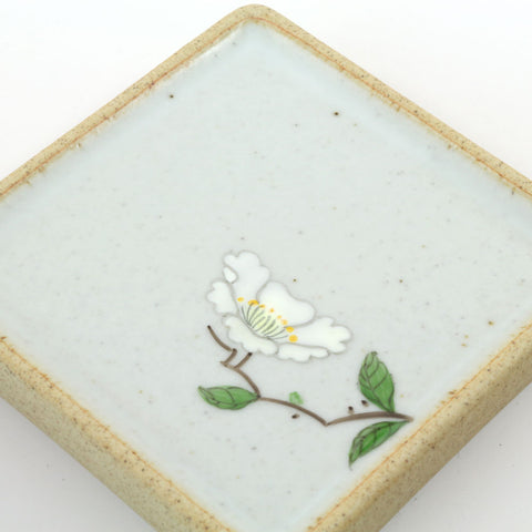 Gohobi Hand-Painted Ceramic Floral Coasters (Set of 2)