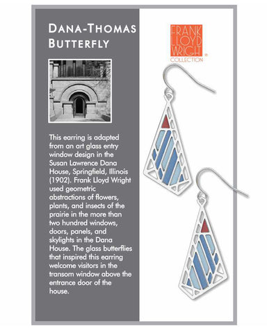 Frank Lloyd Wright Dana-Thomas Butterfly Earrings - Blue