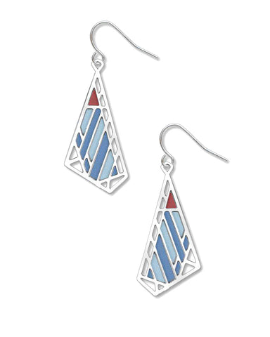 Frank Lloyd Wright Dana-Thomas Butterfly Earrings - Blue