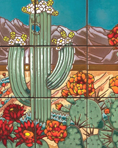 Carly Quinn Desert Scene Tile Mural 18” x 36”