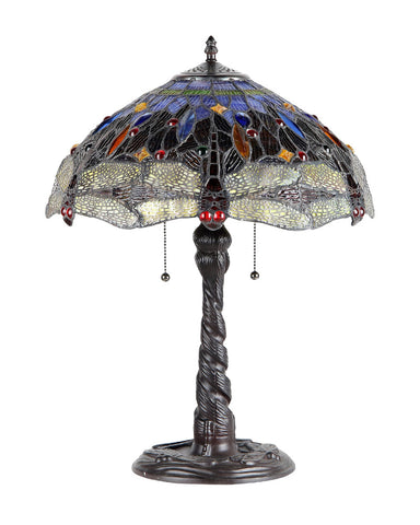 Arts & Crafts “Dragan” Stained Glass Table Lamp