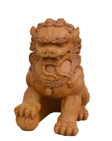 Fu Dog (Male) in Cast Stone (Terra Cotta)