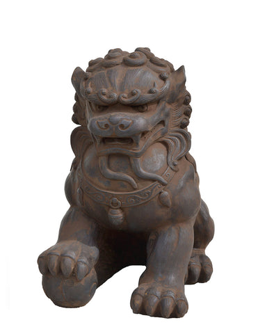 Fu Dog (Male) in Cast Stone (Walnut)