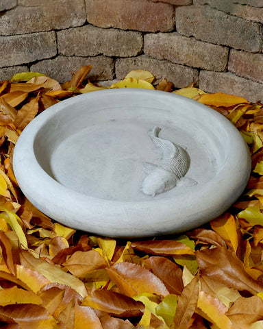 Koi Pond Bird Bath in Cast Stone