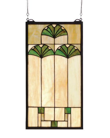 Arts & Crafts Ginkgo Stained Glass Window Panel