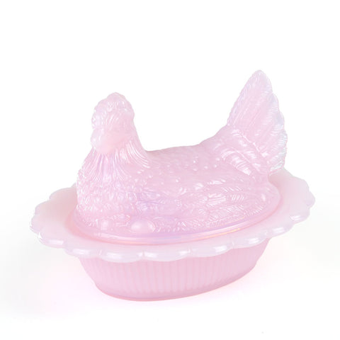 Mosser Glass Hen on Nest - Tuscan Pink