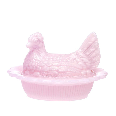 Mosser Glass Hen on Nest - Tuscan Pink