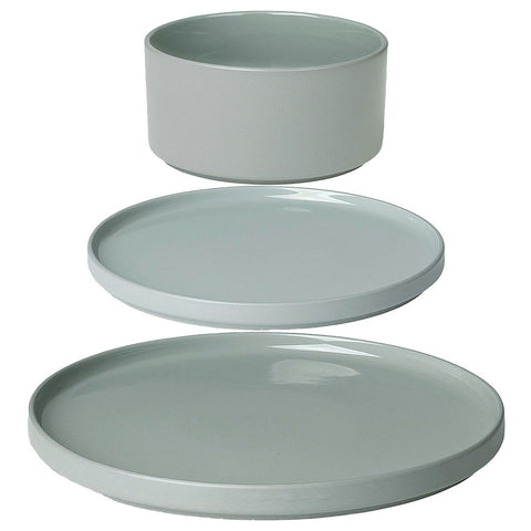 Blomus Pilar 3-Piece Dinner Stoneware Set - Mirage Grey