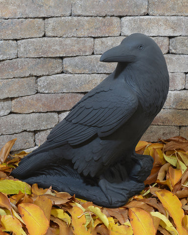 Raven Garden Statue in Cast Stone