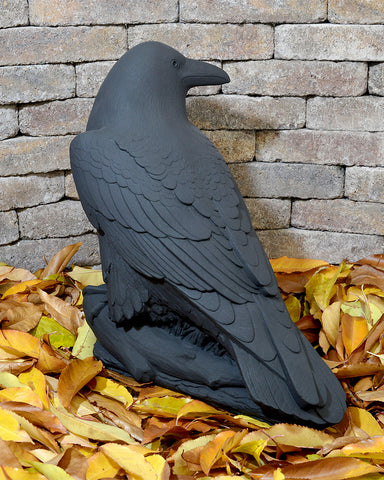 Raven Garden Statue in Cast Stone