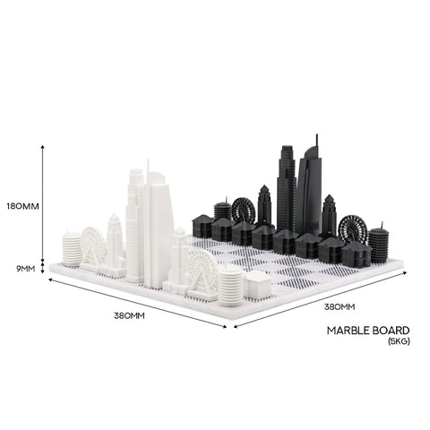 Los Angeles Skyline Chess Set - Marble Board