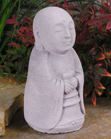 Standing Jizo in Cast Stone (Antique Grey)