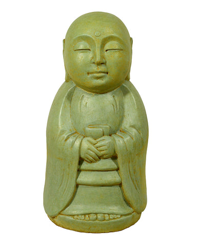 Standing Jizo in Cast Stone (Weathered Bronze)