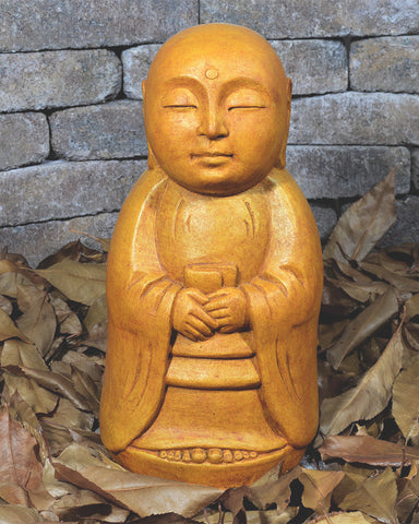 Standing Jizo in Cast Stone (Terra Cotta)