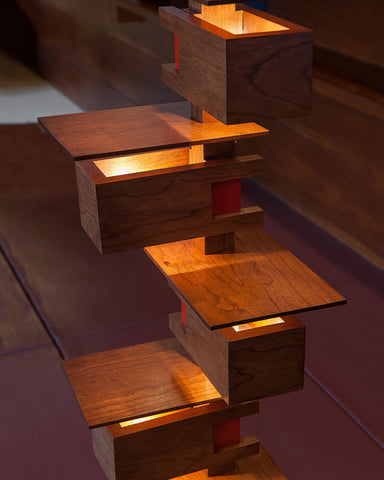 Frank Lloyd Wright Taliesin 2 Floor Lamp - Cherry