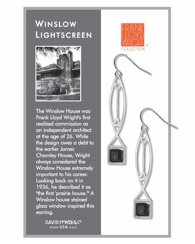 Frank Lloyd Wright Winslow Light Screen Black Earrings