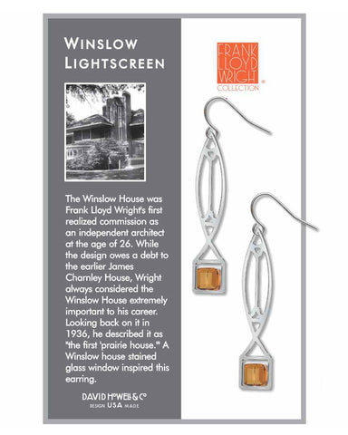 Frank Lloyd Wright Winslow Light Screen Topaz Earrings