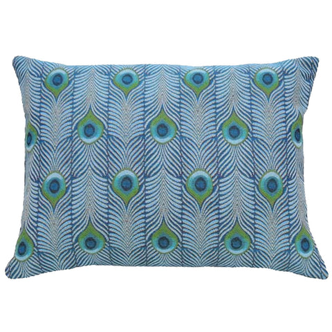 Louis C. Tiffany Peacock Feather Tapestry Lumbar Pillow - 14" x 17"